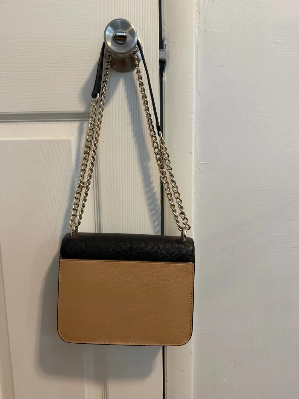 kate spade Colorblock Leather Flap Crossbody - Black, White, Tan